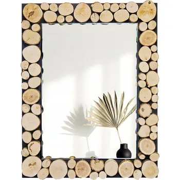 Zrcadlo Zrcadlo obdélníkové EDGE 75x95 cm dřevěné kroužky