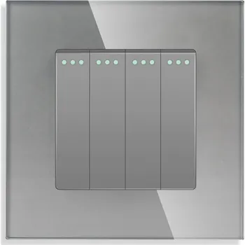 vypínač ČTYŘNÁSOBNÝ SKLENĚNÝ VYPÍNAČ SVĚTLA 4K - KLASICKÝ