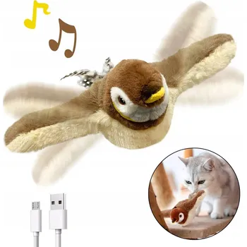 Hračka pro kočku Interaktivní Hračka USB Létající pták Hračka Pro Kočky Realistická