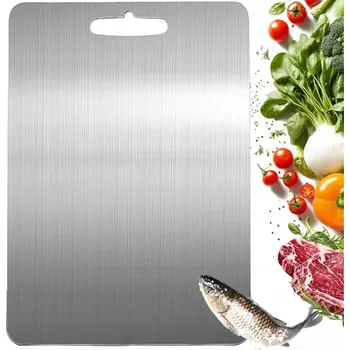 Kuchyňské prkénko PRKÉNKO NA KRÁJENÍ 34X23CM OBOUSTRANNÉ NEREZOVÁ OCEL PRKÉNKO NA KRÁJENÍ MASA