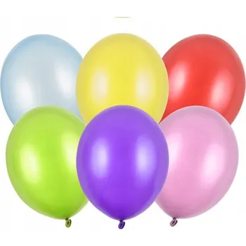 Balónek Klasické balónky PartyDeco Strong Metallic Mix 23 cm 100 kusů