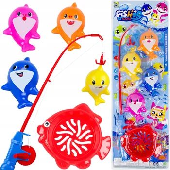 Hračka pro nejmenší Sada do koupele LandToys LT439 do koupele s motivem žraloka, magnet rybaření, 6 dílů.