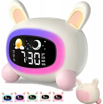 Budík INTELIGENTNÍ BUDÍK PRO DĚTI ZAJÍČEK NOČNÍ LAMPA LED ČASOVAČ