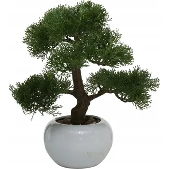 umělá květina UMĚLÁ ROSTLINA BONSAJ 33 CM V BÍLÉM KVĚTINÁČI PLAST