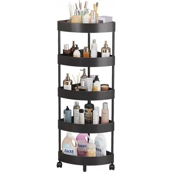 regál ROHOVÝ SPRCHOVÝ REGÁL S 5 POLICEMI A KOLEČKY PRO VŠESTRANNÉ POUŽITÍ