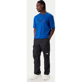 Pánské kalhoty HUGO Kalhoty z materiálu Gadic242 50545643 Černá Relaxed Fit XL