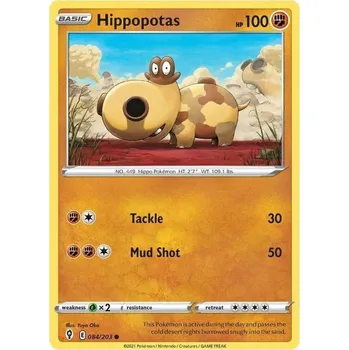 Sběratelská karetní hra Pokémon karta Hippopotas 084/203 - Evolving Skies