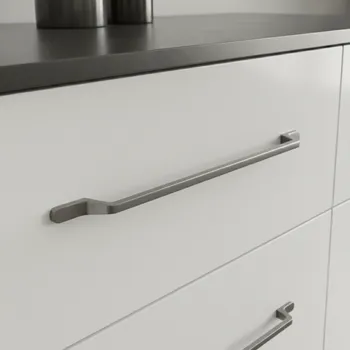 Nábytkové kování Grimme Úchytka ELIDA / Šedá saténová 192 mm