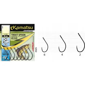 Rybářský háček Háčky na přívlač Kamatsu Háčky KAMATSU TROUT SPOON 8 ks