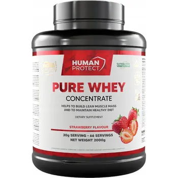 Protein Human Protect PURE WHEY CONCENTRATE 2kg SYROVÁTKOVÝ PROTEIN WPC Jahoda
