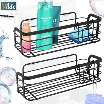 Obraz Nalepovací koupelnová polička samolepicí sprcha kosmetika doplňky x2