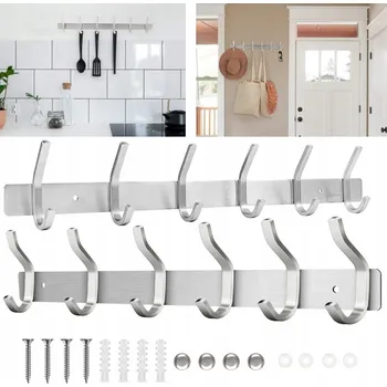 Věšák Nástěnný věšák na oblečení a ručníky, 6 háčků, do koupelny