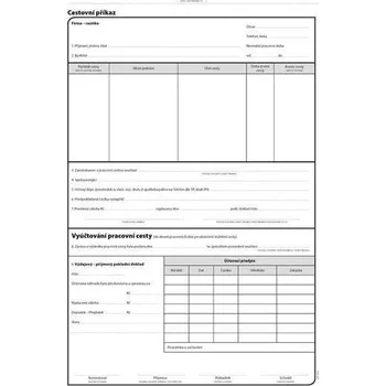 Tiskopis Cestovní příkaz, A4, 100 listů