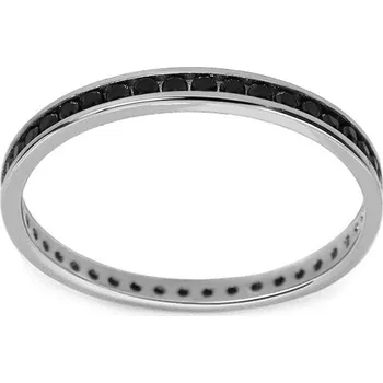 Prsten Prsten se simulovanými onyxy po celém obvodu v bílém zlatě IZ13051ZA + dárkové balení LUXUS zdarma