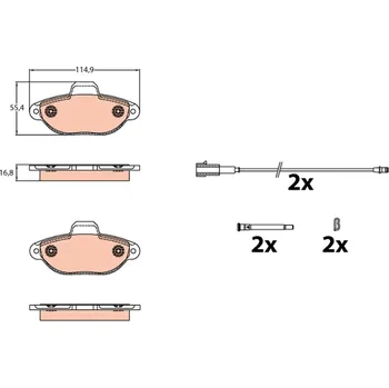 Brzdová destička Sada brzdových destiček, kotoučová brzda LUCAS GDB2141