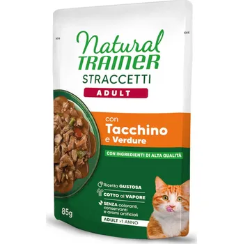 Krmivo pro kočku 44x85g Natural Trainer proužky v omáčce - krocaní