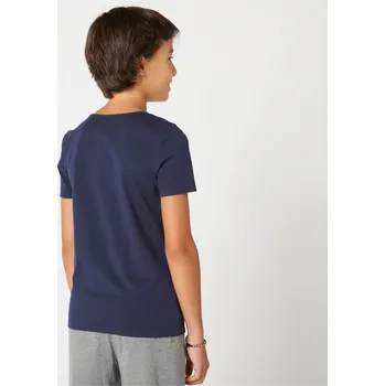 Chlapecké tričko DOMYOS Chlapecké tričko 100 bavlněné námořnické modré 7 LET MODRÁ