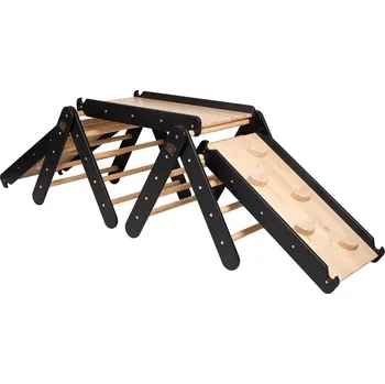 Hra na zahradu MeowBaby Lezecí trojúhelník se skluzavkou a lezeckou stěnou - Černý