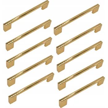 Nábytkové kování 10 x Nábytková úchytka zlatý chrom 128 mm úchytka na skříňku zásuvky k nábytku