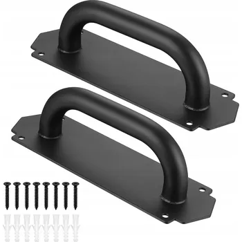 Nábytkové kování ÚCHYTKY PRO POSUVNÉ DVEŘE BRÁNY KUCHYNĚ KOUPELNA GARÁŽ 2 KUSY ČERNÉ