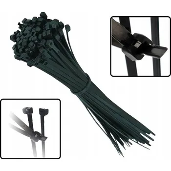 Stahovací páska Kabel. vaz. nylon, černá 360x4,5mm po 100ks s ocelovým očkem sapiselco, 491186