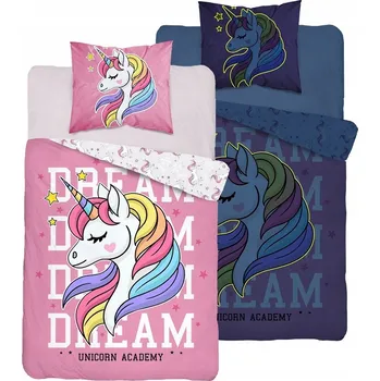 Povlečení Povlečení Svítící ve tmě 140x200 Jednorožec Růžové