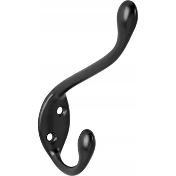 Věšák Černý dvojitý věšák na klobouky, 2 šrouby, DAS metal