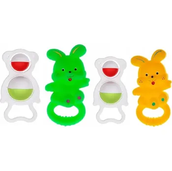 Kousátko na prořezávání zoubků Tullo s chrastítkem, vícebarevné