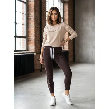 Dámská tepláková souprava VSB11 choco + latté, VELIKOST L/XL