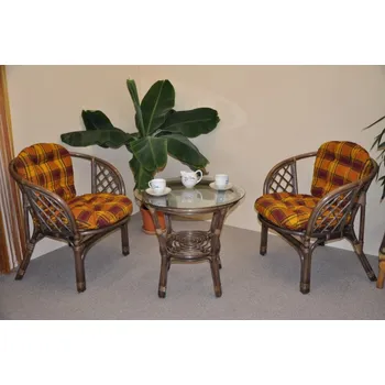 Zahradní sestava Ratanová sedací souprava Bahama hnědá 2+1