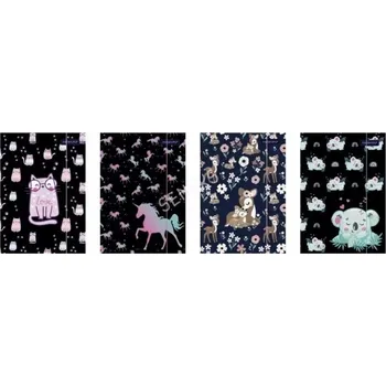 Desky s gumou A4 černé zvířátka Girls World Astra