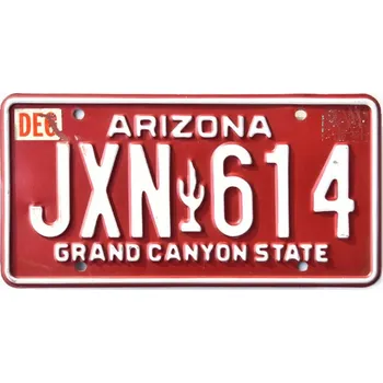 Plechová cedule Americká SPZ Arizona Red Cactus JXN 614