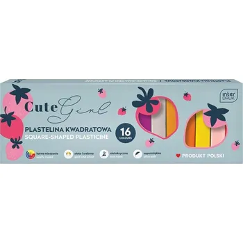 Modelovací hmota Interdruk Modelína hranatá 16 barev CUTE GIRL