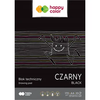 Technický blok černý A4 170g 10 listů Happy Color