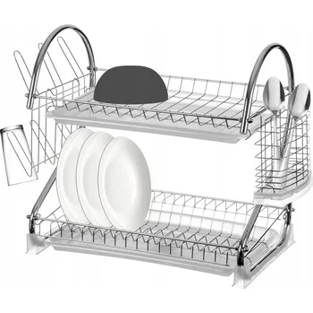 Organizace kuchyně Odkapávač na nádobí odkapávač dvoupatrový 2 odkapávací misky