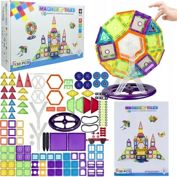 ostatní stavebnice LT482 VELKÁ SADA MAGNETICKÝCH STAVEBNICE 130 DÍLŮ 3D VZDĚLÁVACÍ STEAM