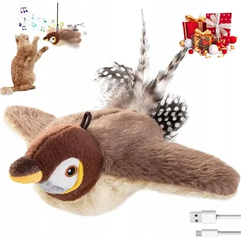 Hračka pro kočku Interaktivní Hračka USB Létající pták Hračka Pro Kočky Realistická