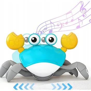 Hračka pro nejmenší KRAB CHODÍCÍ Utíkající Lezoucí Hračka Interaktivní VÝUKA LEZENÍ