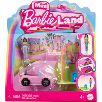 Panenka Barbie Mini BarbieLand Kabriolet Hračka auto a mini panenka Sada 4+ HYF42
