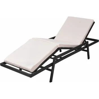 Zahradní lehátko Zahradní ratanové polohovací lehátko s poduškou