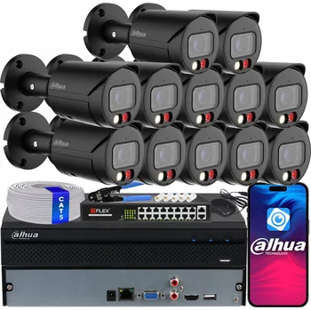 Bezpečnostní kamera Sada IP monitoringu 12x IPC-HFW2849S-S-IL-0280B-BLACK Kamery 8Mpx Dahua