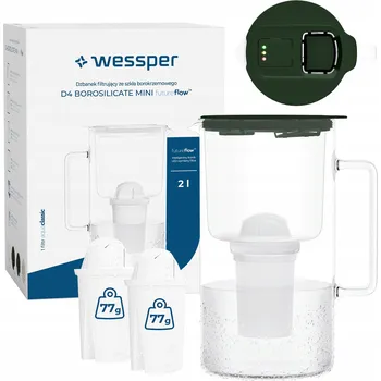 Filtrace vody Filtrační konvice skleněný Wessper D4 BOROSILICATE MINI FF GE + 3x filtr