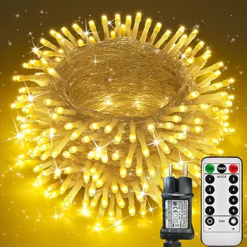 Vánoce VÁNOČNÍ OSVĚTLENÍ NA STROMEČEK BÍLÁ TEPLÁ 350 LED 8 REŽIMŮ VENKOVNÍ/VNITŘNÍ 35 METRŮ NA STROMEČEK