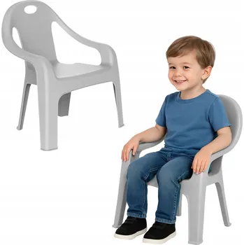 Lucky Plastová židlička pro děti šedá