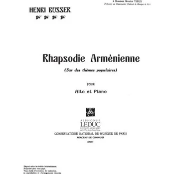 Henri Büsser: Rhapsodie Armenienne (noty na housle, klavír)
