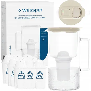 Filtrační konvice Filtrační konvice skleněná Wessper D4 BOROSILICATE MINI FF BG + 10x filtr