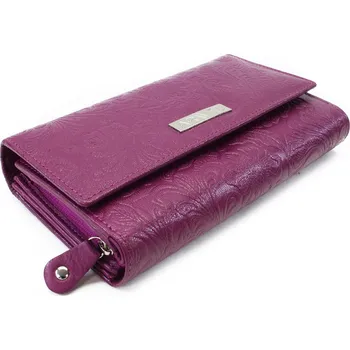 Arwel Fuchsiová dámská kožená klopnová peněženka se vzorem 511-2235-36