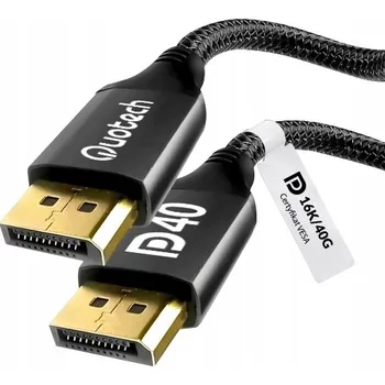 Video kabel DISPLAYPORT 2.1 KABEL DP - DP UHD 16K 60HZ 40Gbps 1.5m