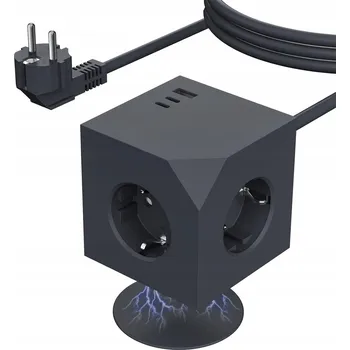 Elektrická zásuvka Prodlužovací zásuvka 1,5 m, 3 zásuvky, 2 USB-C, 1 USB-A