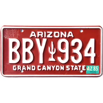 Plechová cedule Americká SPZ Arizona Red Cactus BBY 934